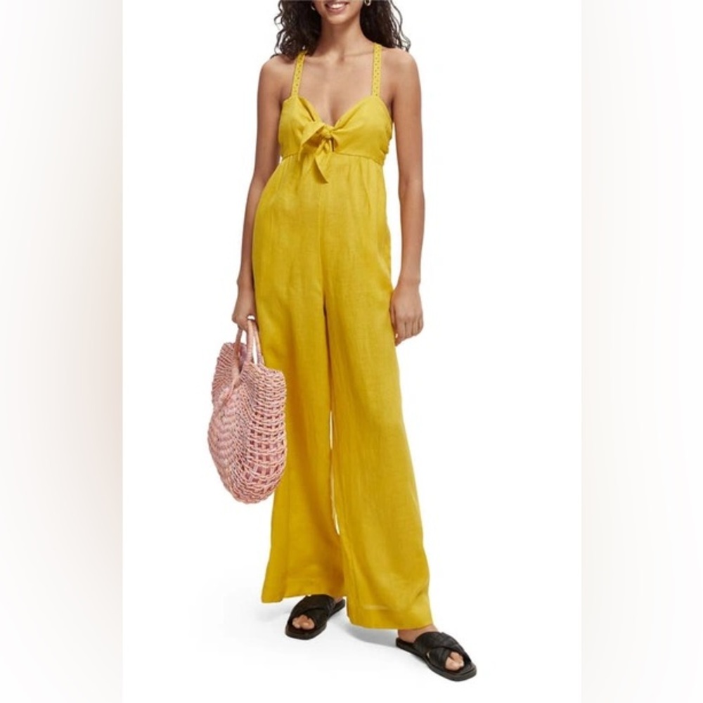 Scotch & Soda Yellow Tie-Front Jumpsuit